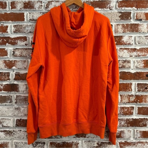 H&M Divided Austin Texas Hoodie Pullover‎ Motif Graphic Print Orange M Edgy - Picture 4 of 15